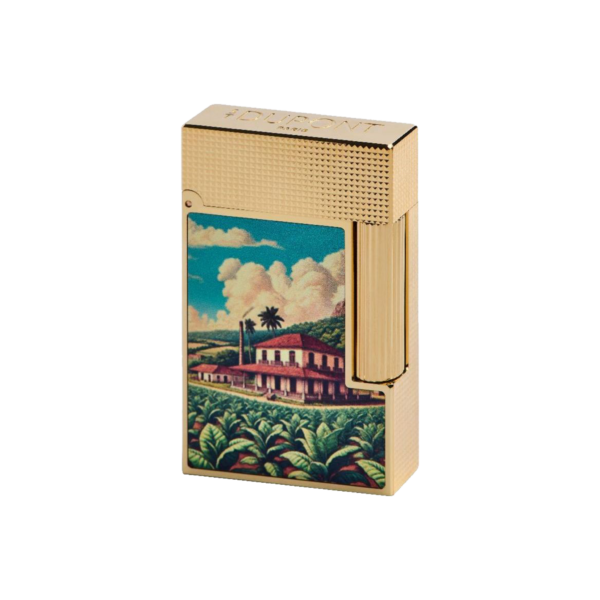 S.T. DUPONT Line 2 Lacquered Lighter Tobacco Estate Gold