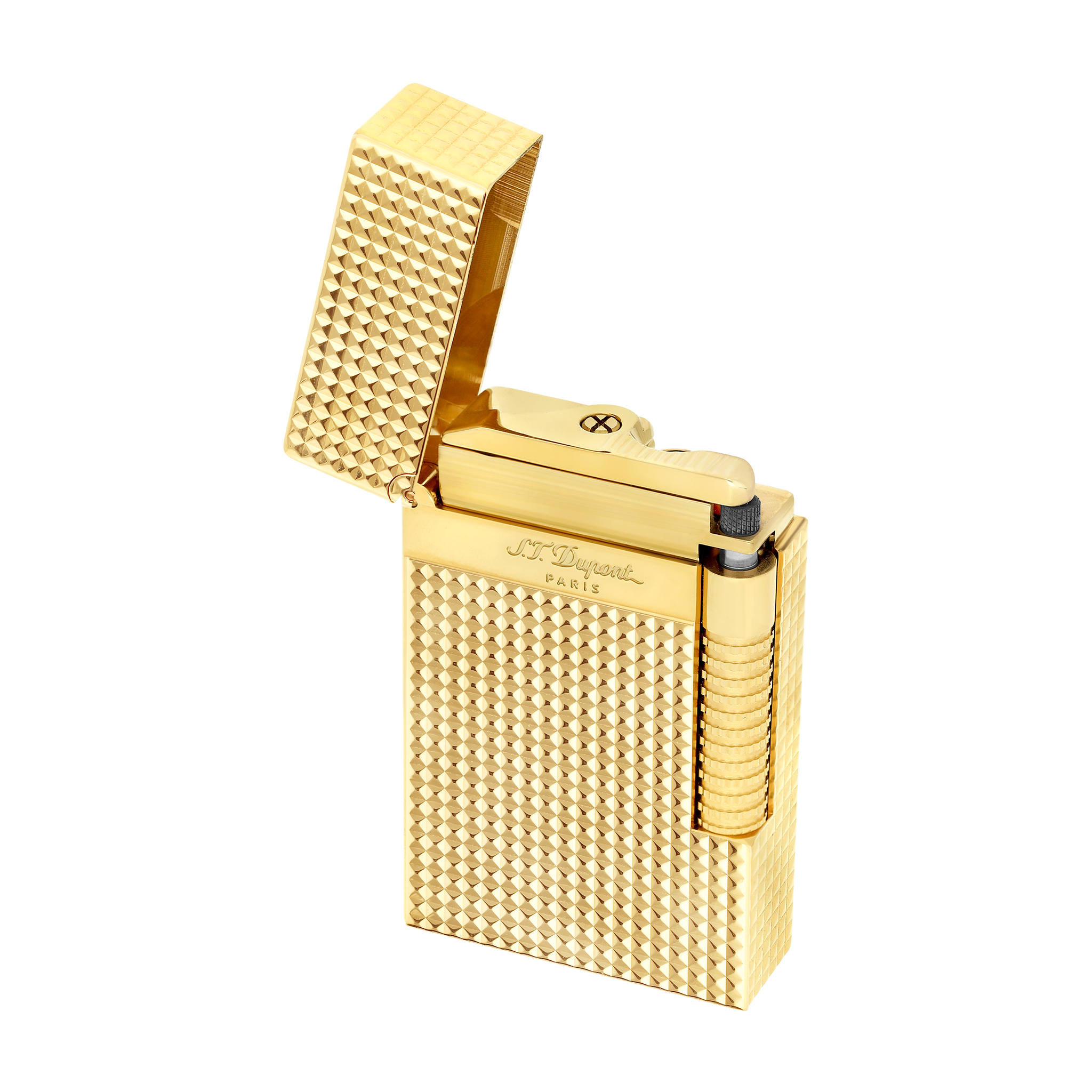 S.T. DUPONT Le Grand Dupont Diamond Head Lighter Golden - Image 4