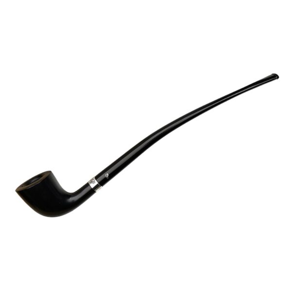 Peterson Pipes Churchwarden Ebony Silver Mounted (D6) Fishtail