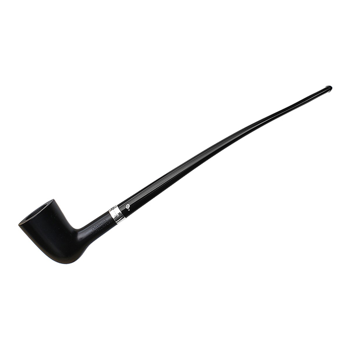 Peterson Pipes Churchwarden Ebony Silver Mounted (D17) Fishtail