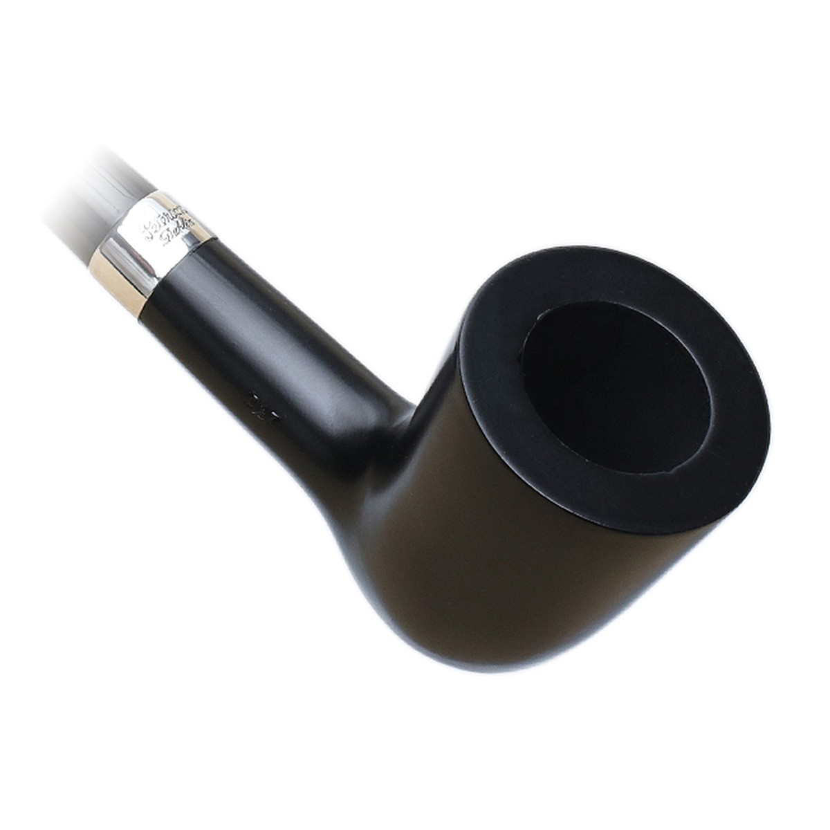 Peterson Pipes Churchwarden Ebony Silver Mounted (D17) Fishtail - 图片 2