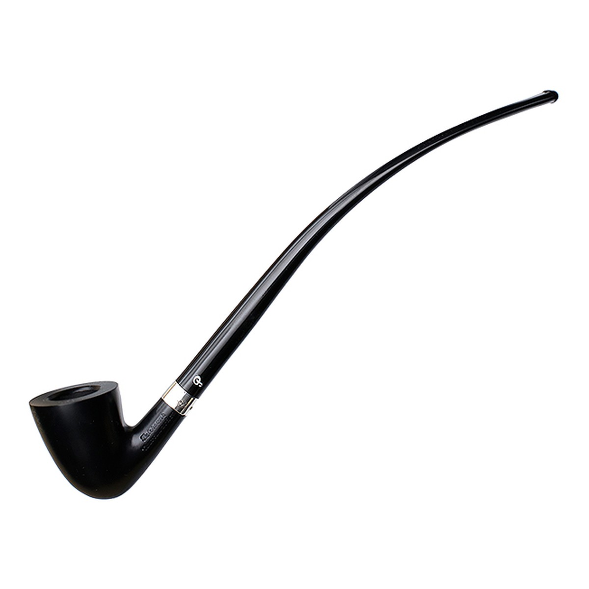 Peterson Pipes Churchwarden Ebony Silver Mounted (D15) Fishtail
