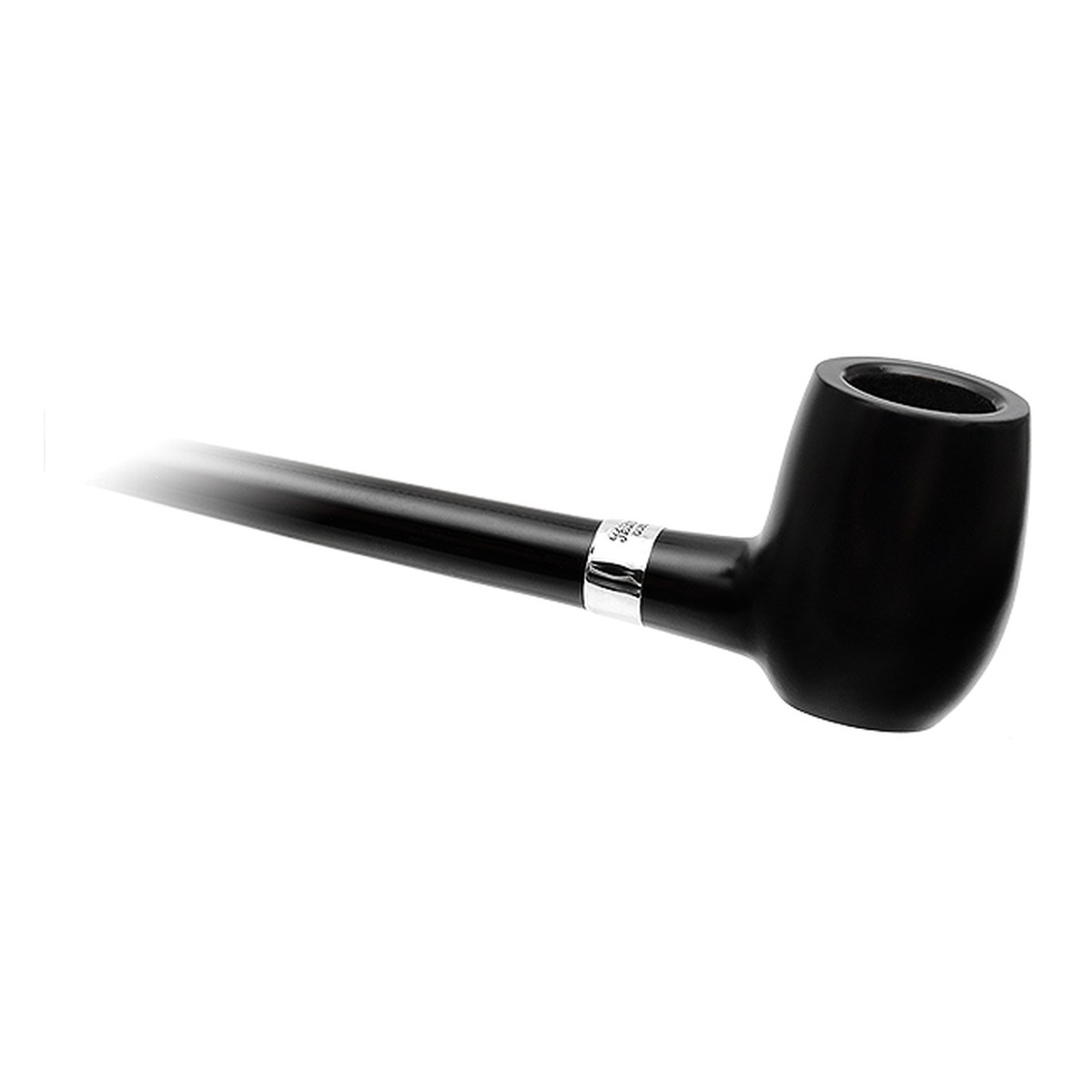 Peterson Pipes Churchwarden Ebony Silver Mounted Barrel Fishtail - 图片 2