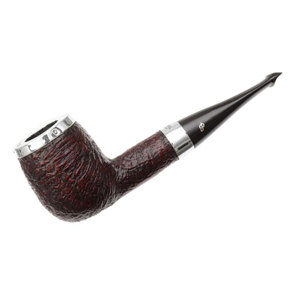 Peterson Pipes House Pipe Sandblasted Silver Cap Billiard P-Lip