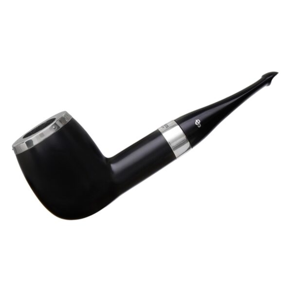 Peterson Pipes House Pipe Ebony Silver Cap Billiard P-Lip
