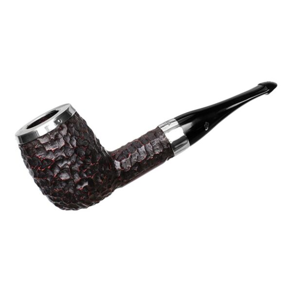 Peterson Pipes House Pipe Rusticated Silver Cap Billiard P-Lip