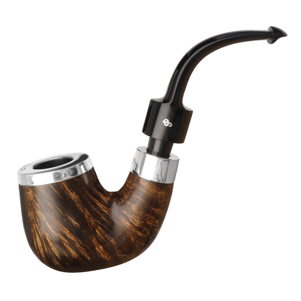 Peterson Pipes House Pipe Oak Silver Cap Bent P-Lip