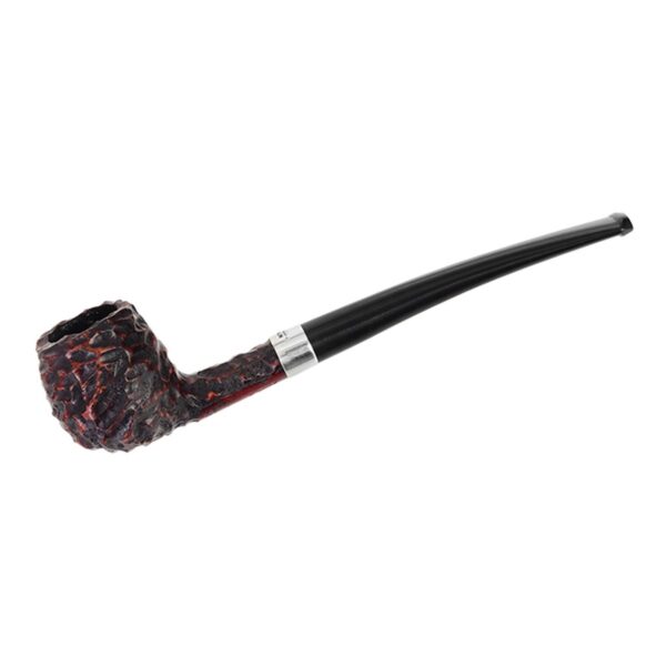 Peterson Pipes Junior Rusticated Nickel Mounted Canted Apple Fishtail