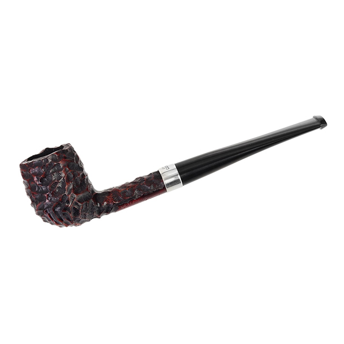 Peterson Pipes Junior Rusticated Nickel Mounted Straight Billiard Fishtail