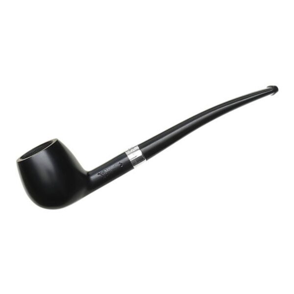 Peterson Pipes Junior Ebony Silver Mounted Canted Apple Fishtail