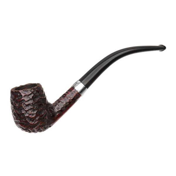 Peterson Pipes Junior Rusticated Nickel Mounted Bent Billiard Fishtail