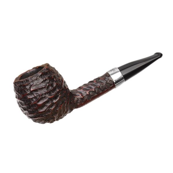 Peterson Pipes Junior Rusticated Nickel Mounted Short Apple Fishtail