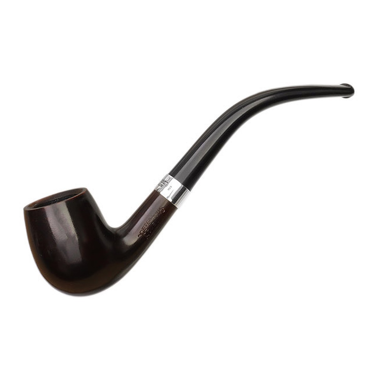 Peterson Pipes Junior Heritage Silver Mounted Bent Billiard Fishtail