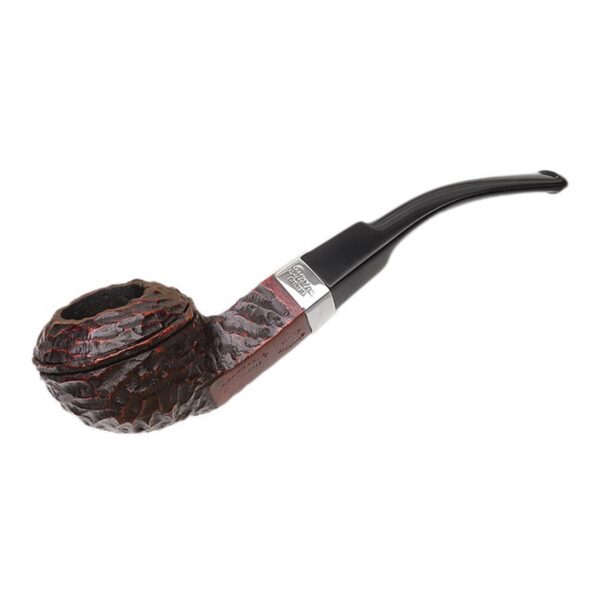 Peterson Pipes Junior Rusticated Nickel Mounted Bent Bulldog Fishtail