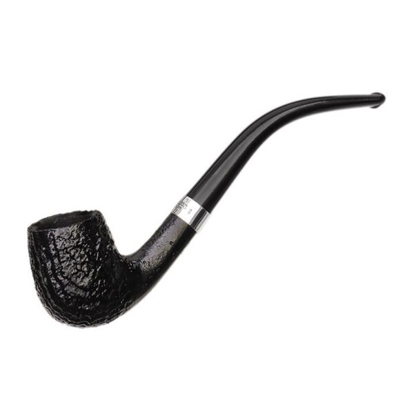 Peterson Pipes Junior Sandblasted Silver Mounted Bent Billiard Fishtail