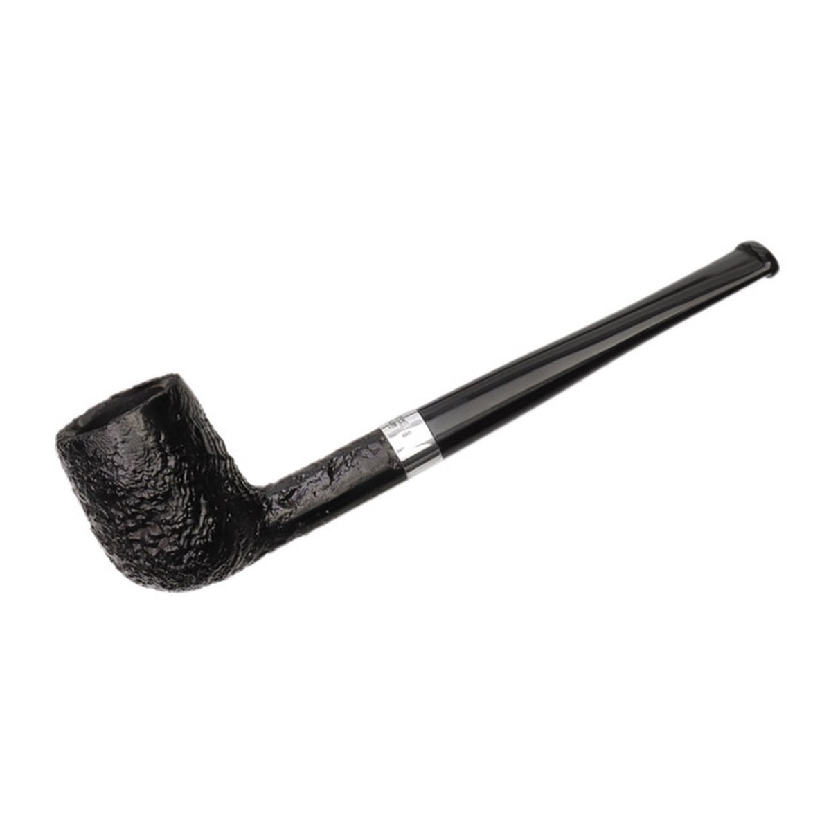 Peterson Pipes Junior Sandblasted Silver Mounted Straight Billiard Fishtail